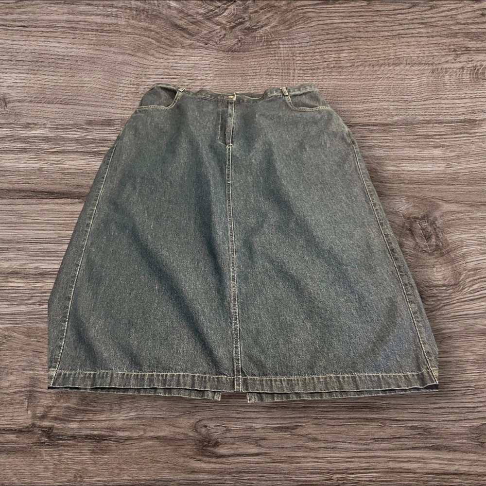 Vintage 90s Susan Bristol Casuals Denim Jean Skirt MIDI Size 18W